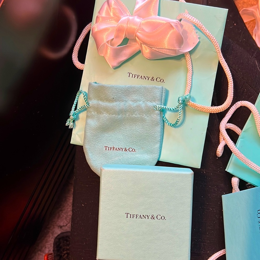 Tiffany’s box, bag, pouch and ribbon.